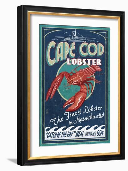 Cape Cod, Massachusetts - Lobster-Lantern Press-Framed Premium Giclee Print