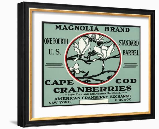 Cape Cod, Massachusetts - Magnolia Brand Cranberry Label-Lantern Press-Framed Art Print