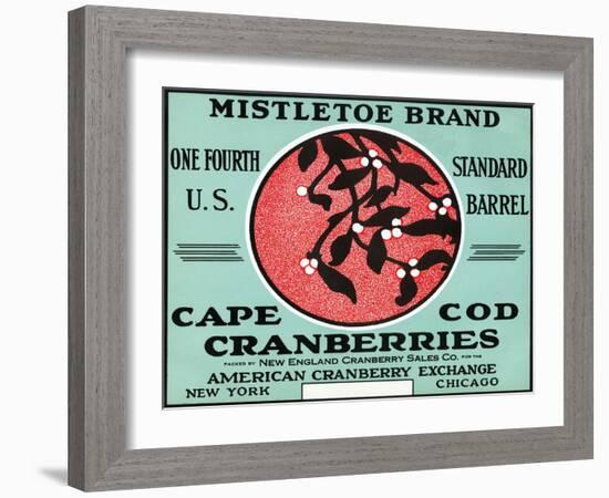 Cape Cod, Massachusetts - Mistletoe Brand Cranberry Label-Lantern Press-Framed Art Print