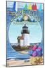 Cape Cod, Massachusetts - Montage-Lantern Press-Mounted Art Print