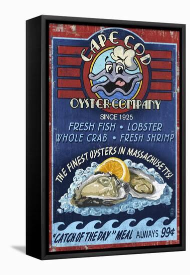 Cape Cod, Massachusetts - Oyster Bar-Lantern Press-Framed Stretched Canvas