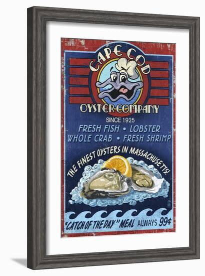 Cape Cod, Massachusetts - Oyster Bar-Lantern Press-Framed Art Print