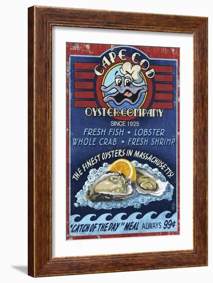 Cape Cod, Massachusetts - Oyster Bar-Lantern Press-Framed Art Print