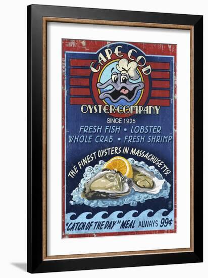 Cape Cod, Massachusetts - Oyster Bar-Lantern Press-Framed Art Print