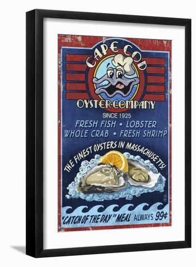 Cape Cod, Massachusetts - Oyster Bar-Lantern Press-Framed Art Print