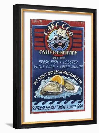 Cape Cod, Massachusetts - Oyster Bar-Lantern Press-Framed Art Print