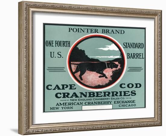 Cape Cod, Massachusetts - Pointer Brand Cranberry Label-Lantern Press-Framed Art Print