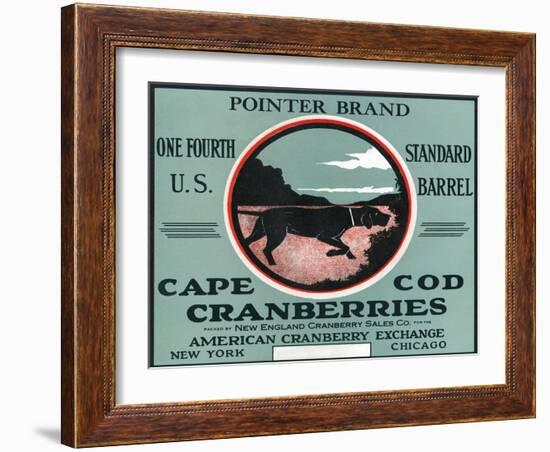 Cape Cod, Massachusetts - Pointer Brand Cranberry Label-Lantern Press-Framed Art Print
