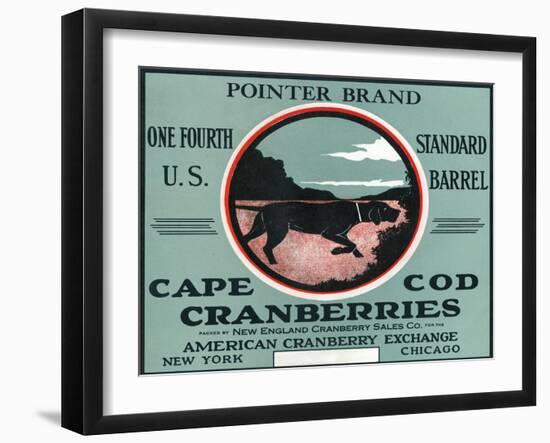 Cape Cod, Massachusetts - Pointer Brand Cranberry Label-Lantern Press-Framed Art Print