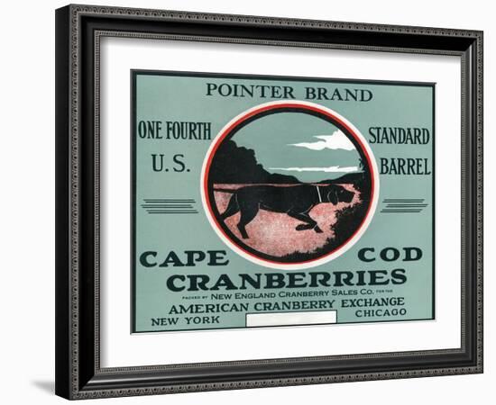 Cape Cod, Massachusetts - Pointer Brand Cranberry Label-Lantern Press-Framed Art Print