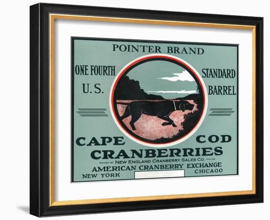 Cape Cod, Massachusetts - Pointer Brand Cranberry Label-Lantern Press-Framed Art Print