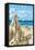 Cape Cod, Massachusetts - Sand Castle-Lantern Press-Framed Stretched Canvas