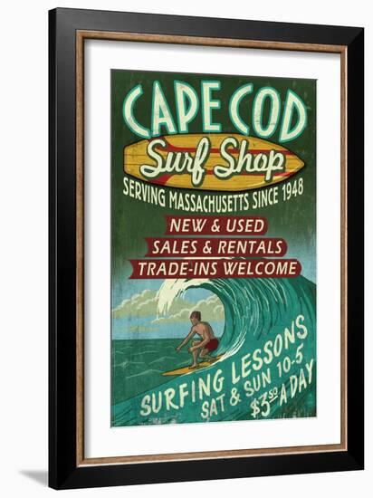 Cape Cod, Massachusetts - Surf Shop-Lantern Press-Framed Art Print