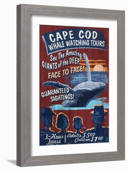 Cape Cod, Massachusetts - Whale Watching-Lantern Press-Framed Art Print