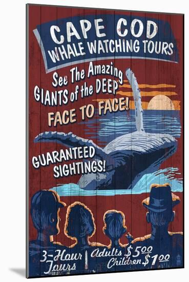 Cape Cod, Massachusetts - Whale Watching-Lantern Press-Mounted Art Print