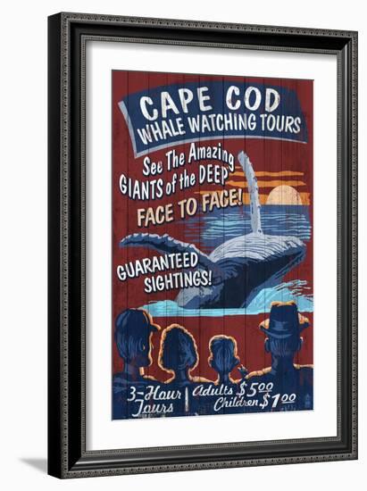 Cape Cod, Massachusetts - Whale Watching-Lantern Press-Framed Art Print