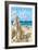 Cape Cod - Sand Castle-Lantern Press-Framed Art Print