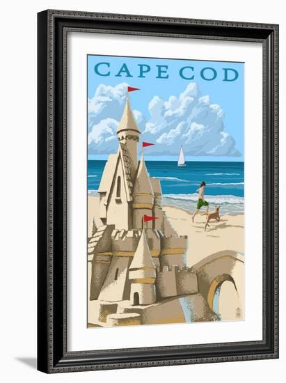 Cape Cod - Sand Castle-Lantern Press-Framed Art Print