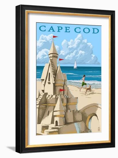 Cape Cod - Sand Castle-Lantern Press-Framed Art Print