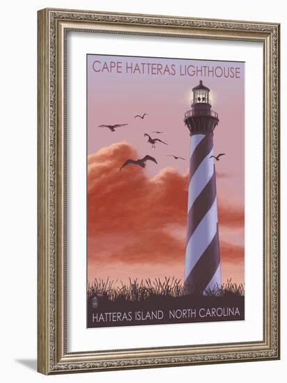 Cape Hatteras Lighthouse - North Carolina, c.2009-Lantern Press-Framed Art Print