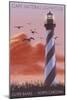 Cape Hatteras Lighthouse - North Carolina - Sunrise-Lantern Press-Mounted Art Print