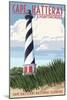 Cape Hatteras Lighthouse - Outer Banks, North Carolina-Lantern Press-Mounted Art Print