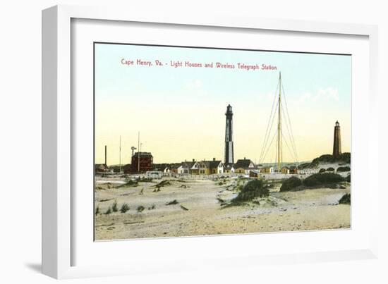 Cape Henry Lighthouses-null-Framed Art Print