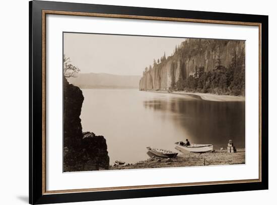 Cape Horn, Columbia River, Oregon, 1867-Carleton Watkins-Framed Art Print