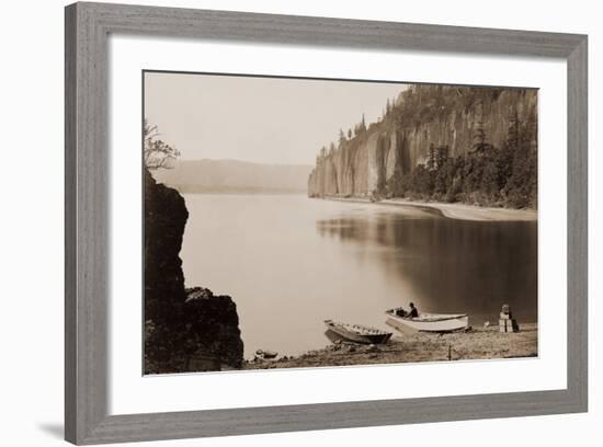 Cape Horn, Columbia River, Oregon, 1867-Carleton Watkins-Framed Art Print