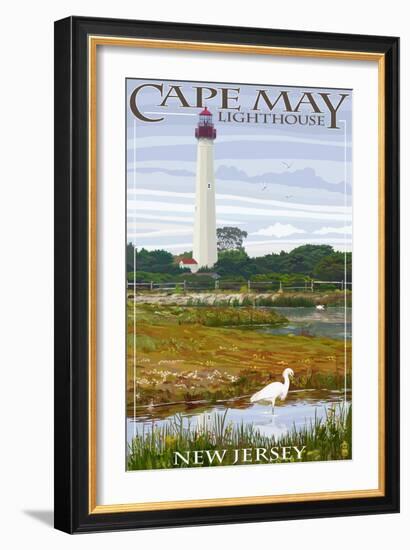 Cape May Lighthouse - New Jersey Shore-Lantern Press-Framed Premium Giclee Print