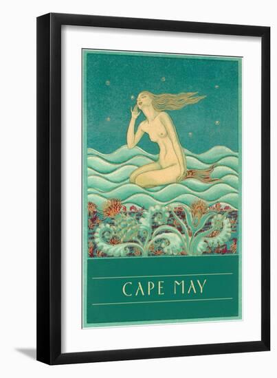 Cape May, Listening Mermaid-null-Framed Art Print