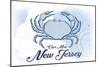 Cape May, New Jersey - Crab - Blue - Coastal Icon-Lantern Press-Mounted Art Print