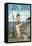 Cape May, New Jersey - Fishing Pinup Girl-Lantern Press-Framed Stretched Canvas