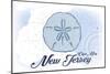 Cape May, New Jersey - Sand Dollar - Blue - Coastal Icon-Lantern Press-Mounted Art Print