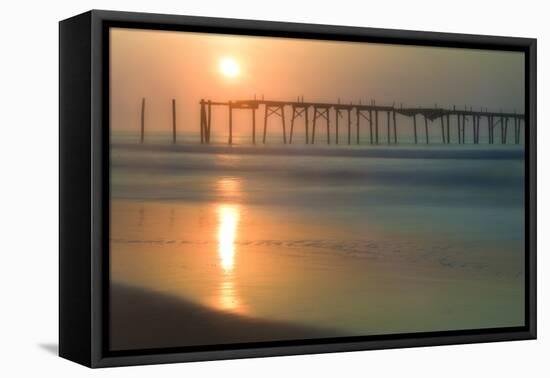 Cape May, New Jersey, USA, morning, pier, sunrise-Sheila Haddad-Framed Premier Image Canvas