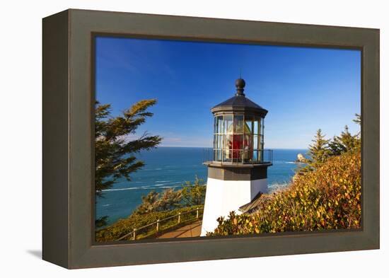 Cape Meares Lighthouse, from Cape Meares, Oregon, USA-Craig Tuttle-Framed Premier Image Canvas