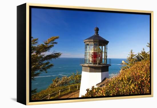 Cape Meares Lighthouse, from Cape Meares, Oregon, USA-Craig Tuttle-Framed Premier Image Canvas