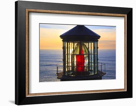 Cape Meares Lighthouse Lens at Sunset, from Cape Meares, Oregon, USA-Craig Tuttle-Framed Photographic Print