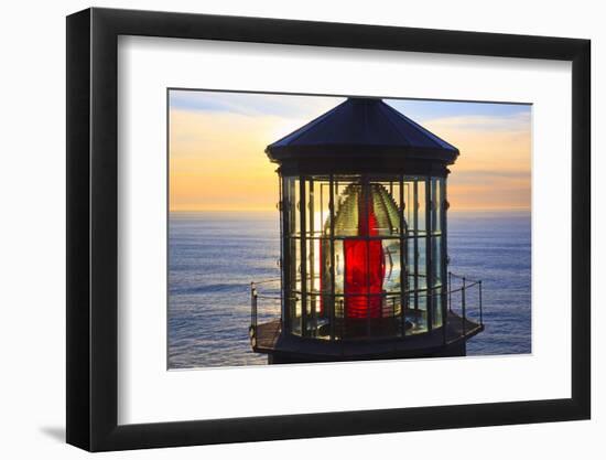 Cape Meares Lighthouse Lens at Sunset, from Cape Meares, Oregon, USA-Craig Tuttle-Framed Photographic Print
