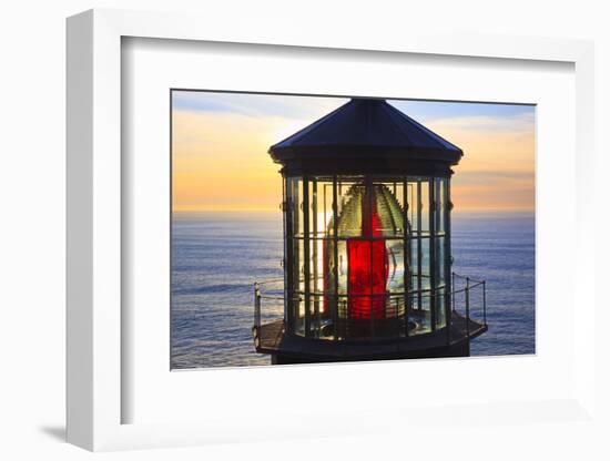 Cape Meares Lighthouse Lens at Sunset, from Cape Meares, Oregon, USA-Craig Tuttle-Framed Photographic Print