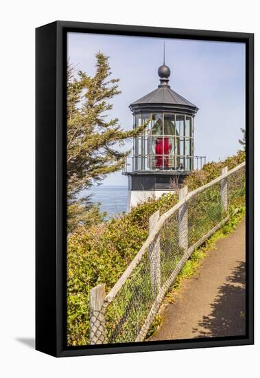 Cape Meares, Oregon, USA. Cape Meares lighthouse on the Oregon coast.-Emily Wilson-Framed Premier Image Canvas