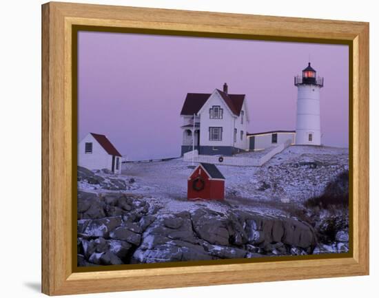 Cape Neddick Lighthouse, The Nubble, Maine, USA-Jerry & Marcy Monkman-Framed Premier Image Canvas