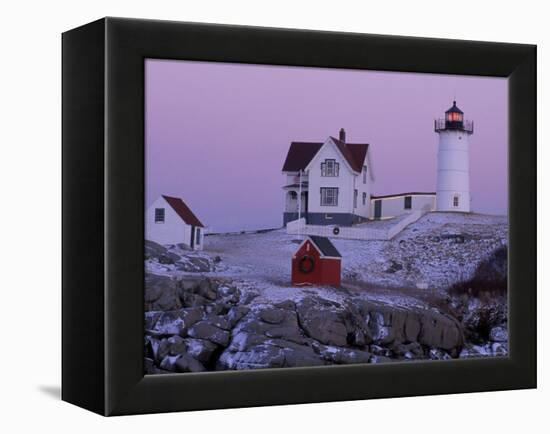 Cape Neddick Lighthouse, The Nubble, Maine, USA-Jerry & Marcy Monkman-Framed Premier Image Canvas