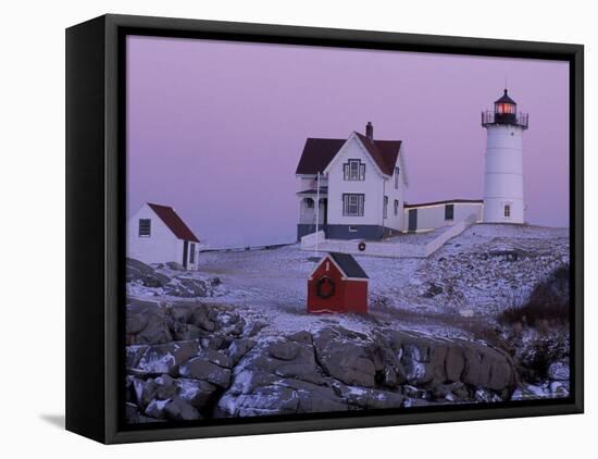 Cape Neddick Lighthouse, The Nubble, Maine, USA-Jerry & Marcy Monkman-Framed Premier Image Canvas