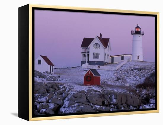 Cape Neddick Lighthouse, The Nubble, Maine, USA-Jerry & Marcy Monkman-Framed Premier Image Canvas