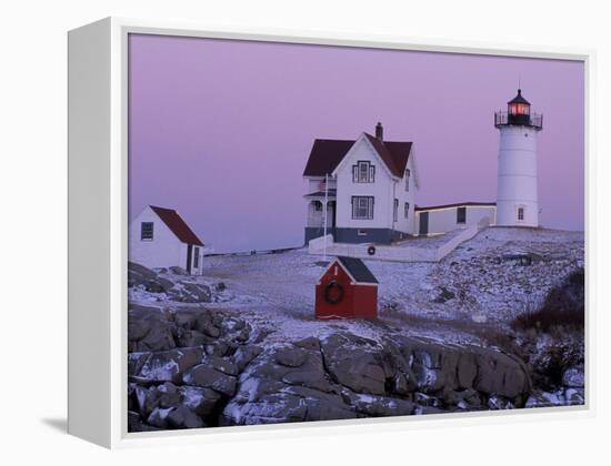 Cape Neddick Lighthouse, The Nubble, Maine, USA-Jerry & Marcy Monkman-Framed Premier Image Canvas