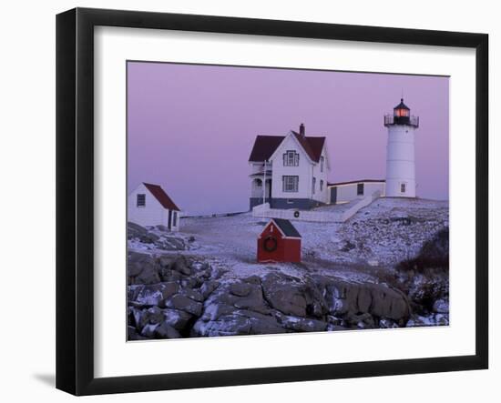 Cape Neddick Lighthouse, The Nubble, Maine, USA-Jerry & Marcy Monkman-Framed Photographic Print