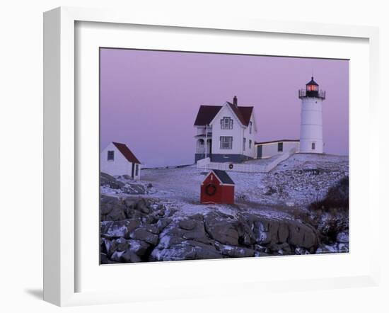 Cape Neddick Lighthouse, The Nubble, Maine, USA-Jerry & Marcy Monkman-Framed Photographic Print