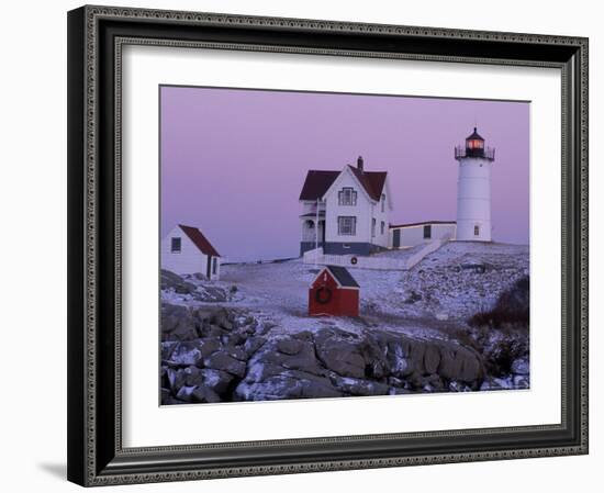 Cape Neddick Lighthouse, The Nubble, Maine, USA-Jerry & Marcy Monkman-Framed Photographic Print