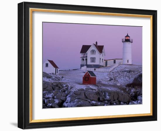 Cape Neddick Lighthouse, The Nubble, Maine, USA-Jerry & Marcy Monkman-Framed Photographic Print